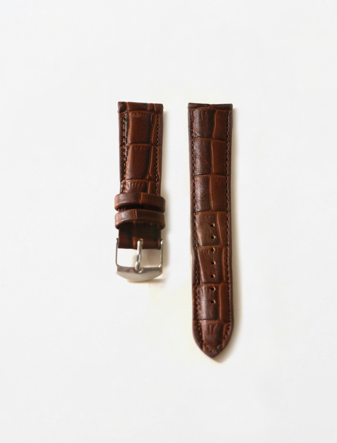 brown-embossed-strap بند ساعت قهوه ای امبوس - Image 1